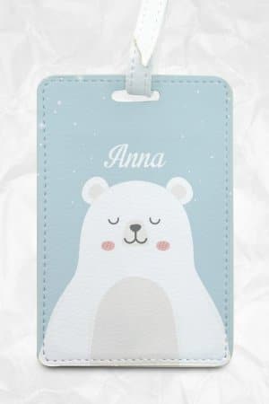 Personalize Cartoon Polar Bear Luggage tag from BeeBeeStyle