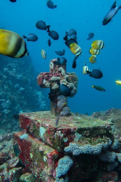 Stone Cross at Cathedral Dive Site in Anilao