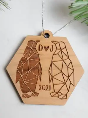 Personalized penguin ornament from InspirationsOfEm