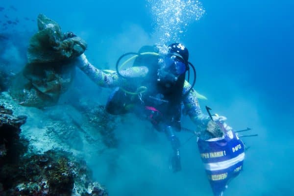 Do a cleanup dive to celebrate your 100th dive