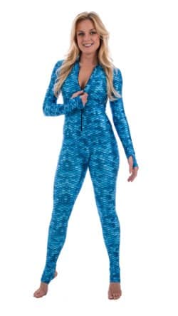 Aqua mermaid body suit from Slipins