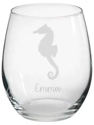 Personalized Seahorse Engraved Seahorse Glass from Signature Engraving