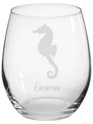 Personalized Seahorse Engraved Seahorse Glass from Signature Engraving