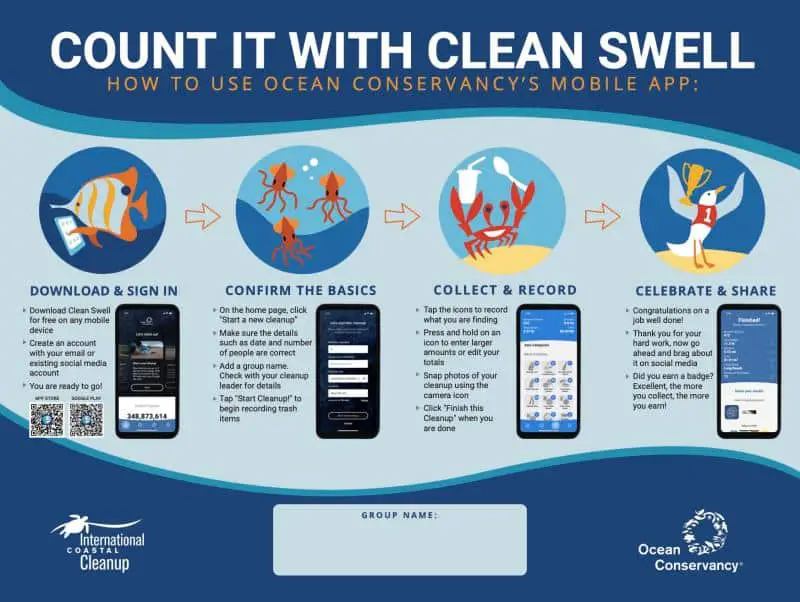 Ocean Conservancy how to use clean swell mobile app