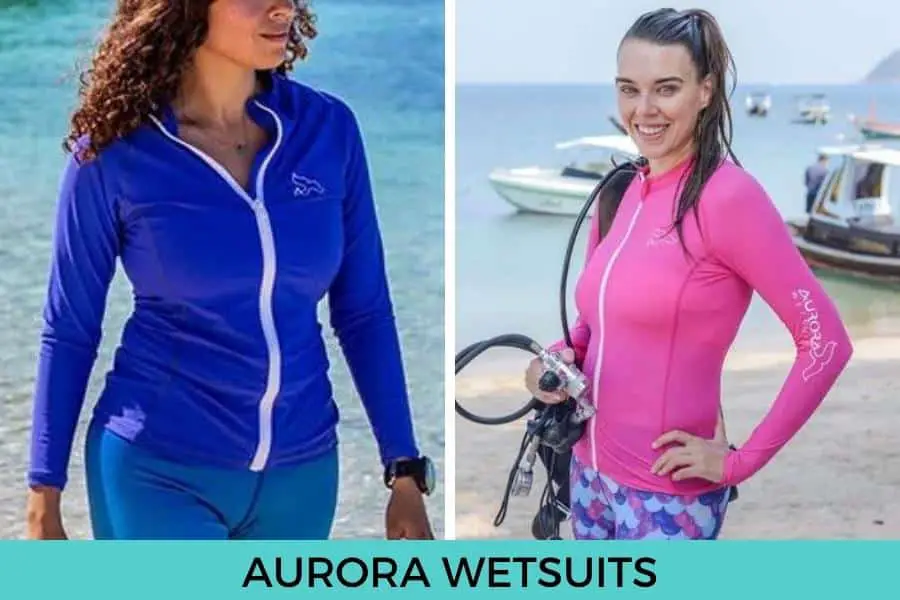 Aurora Wetsuits rash guard for women scuba divers