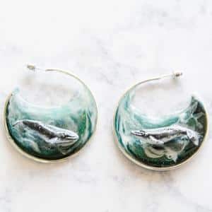 Handmade Ocean Jewelry: 13 Shops for Ocean Lovers 20 Humpback Whale Hoop Earrings by The Slug and Kraken