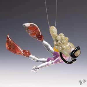 scuba diver girl glass ornament by Morning Light Glass