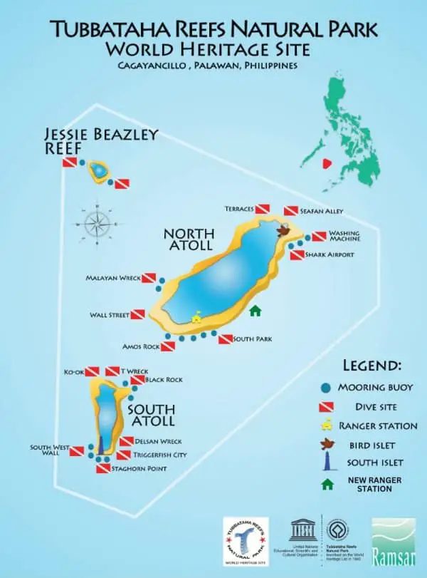 Tubbataha dive map