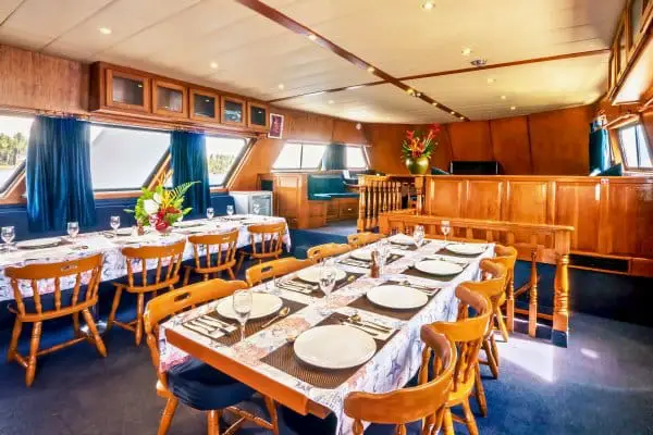 Indoor dining in PY Atlantis Azores Liveaboard