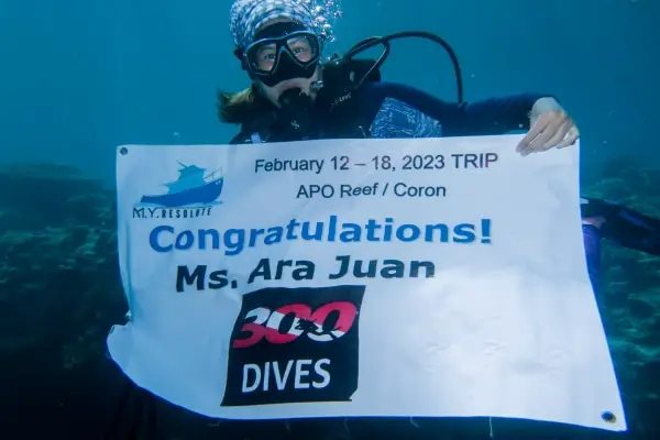 celebrating my 300th dive in Apo Reef