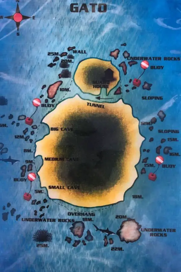 Gato Island Dive Map